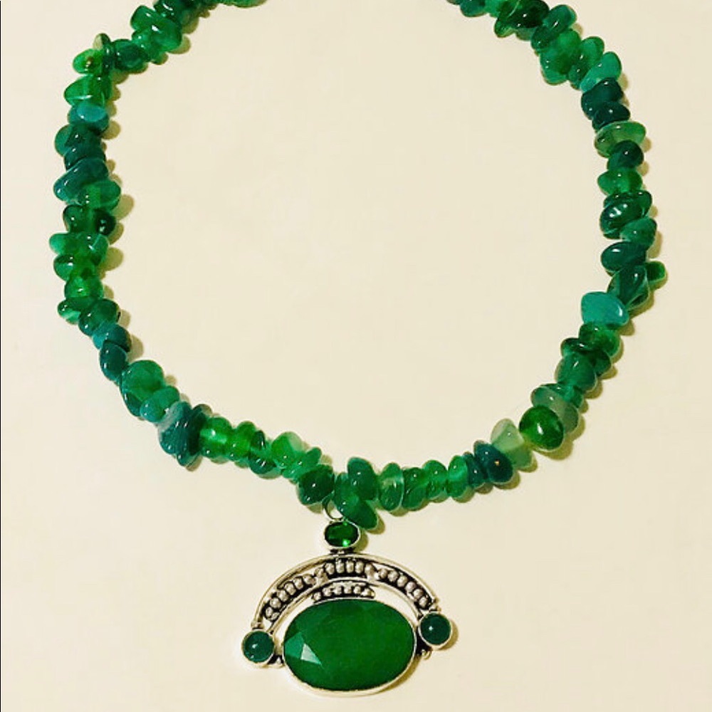 Emerald Green Onyx necklace.